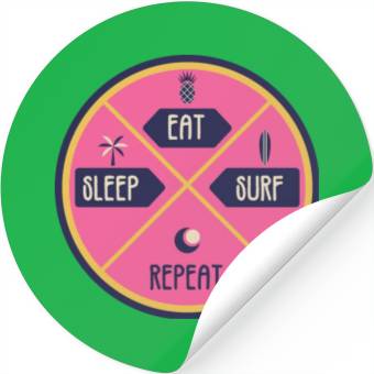 Discover Eat sleep surf Stickers