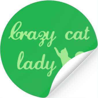Discover Crazy Cats LOVER Lady Stickers