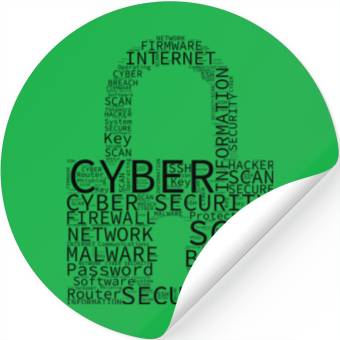 Discover Cyber Security Wordcloud Padlock Stickers