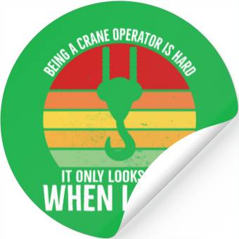 Discover Crane Operator Driver Accessories Stickers