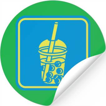Discover Sign bubble tea button Stickers
