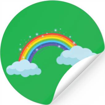 Discover Colorful Rainbow With Clouds Stickers