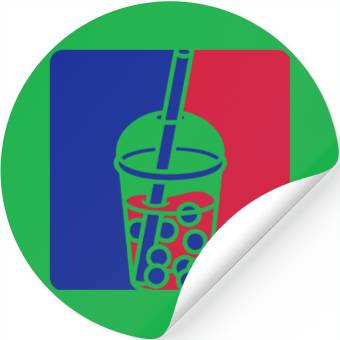 Discover Blue red bubble tea Stickers