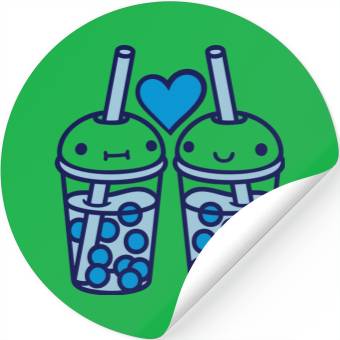 Discover Team bubble tea faces Stickers