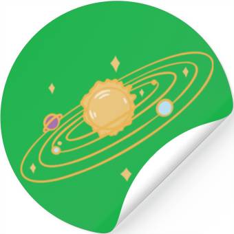 Discover solar system with sparkles doodle Stickers