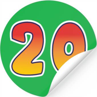 Discover Number 20 Red - Orange Design Stickers