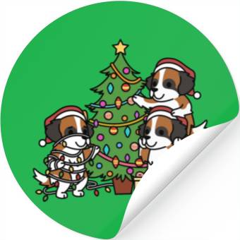 Discover Saint Bernard Christmas Tree Stickers