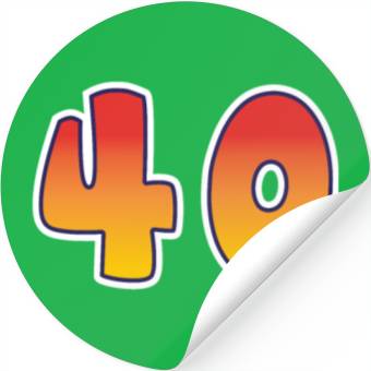 Discover Number 40 Red - Orange Design Stickers