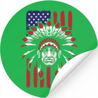 Discover Native American Chief US Flag Indian Stickers