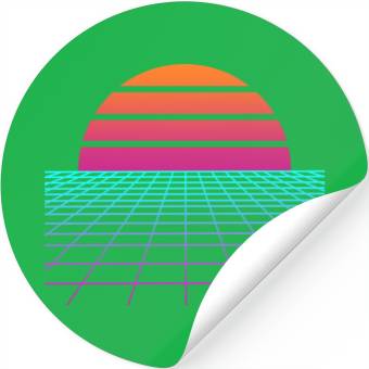 Discover Synthwave Sunset Painter Gift Stickers