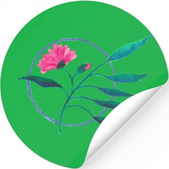 Discover Circle Flower Stickers
