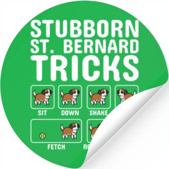 Discover Stubborn Saint Bernard Tricks Stickers