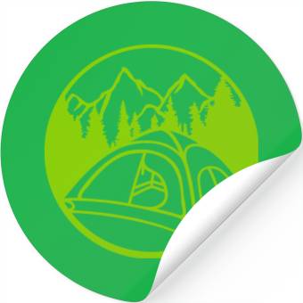 Discover circle mountains camping forest Stickers