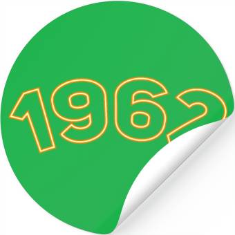 Discover 1962 Year Yellow Stickers