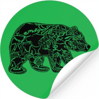 Discover Black Bear Tattoo Black Stickers