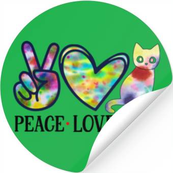 Discover Peace Love Cat Stickers
