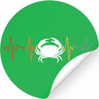 Discover Retro Crab Heartbeat Stickers