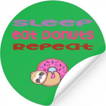 Discover sleep,eat donut,repeat sloth life style Stickers