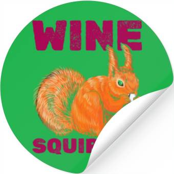 Discover Wine Squirrel Cool Squirrel Lover Funny Squirrel Stickers