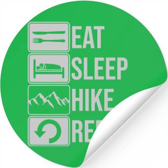 Discover Hiking daily repeat mountains Stickers