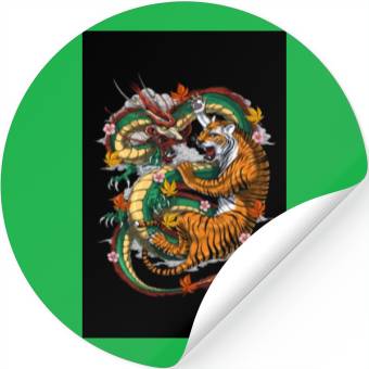 Discover Japanese Dragon Tiger Stickers