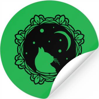 Discover Cat Moon Stickers
