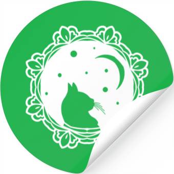 Discover Cat Moon Stickers