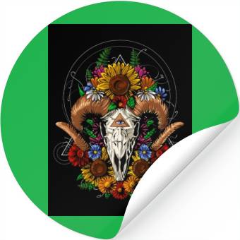 Discover Psychedelic Ram Skull Stickers
