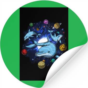 Discover Psychedelic Space Dolphins Stickers
