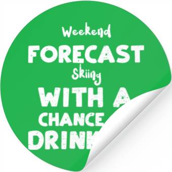 Discover Weekend Forecast Skiing With A C... Stickers