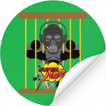 Discover monkey super hero Stickers