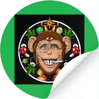 Discover Psychedelic Monkey Stoner Stickers