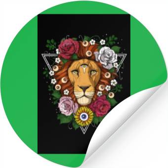 Discover Psychedelic Lion Stickers