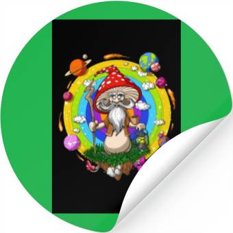 Discover Psychedelic Hippie Mushroom Wizard Stickers