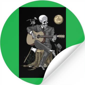 Discover Skeleton Goth Guitar Player Stickers