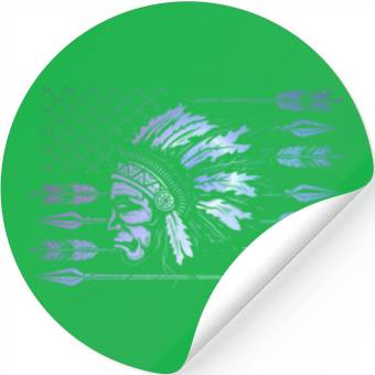 Discover Chief Native American US Flag Stickers