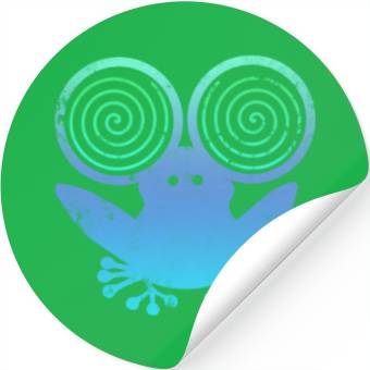 Discover Hypnotic Frog Blue Stickers