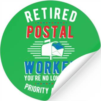 Discover Retired Postal Worker Retirement Mailman Postman Stickers