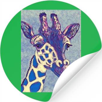 Discover Blue Giraffe Stickers
