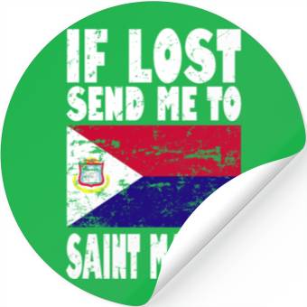 Discover Saint Martin Flag Saying Stickers