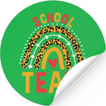 Discover Leopard Rainbow Back To School Team Stickers