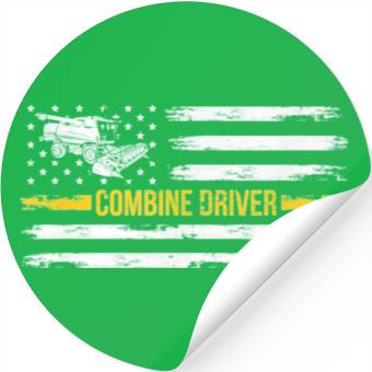 Discover Combines Harvester Driver Stickers