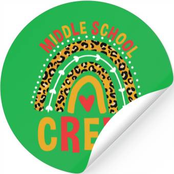 Discover Leopard Rainbow Middle School Crew Stickers