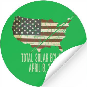 Discover Total Solar Eclipse April 8 2024 Totality USA Map Stickers