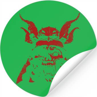 Discover Samurai Demon Face - Red Stickers