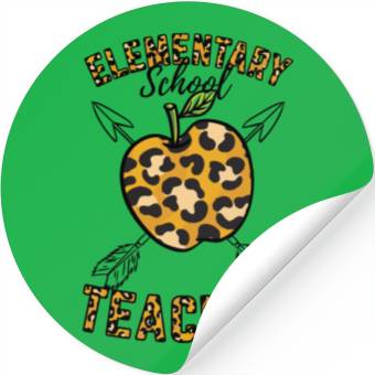 Discover Elementary School Teacher Leopard Print Stickers