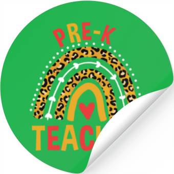 Discover Back To School Leopard Pre-K Teacher Rainbow Stickers