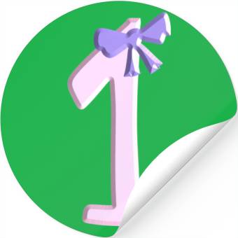 Discover one loop number pink number first Stickers