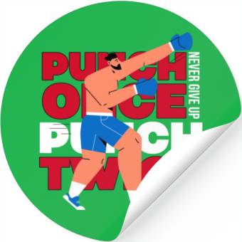 Discover Never give up. Stickers