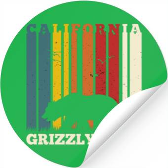 Discover California Bear Retro Stickers